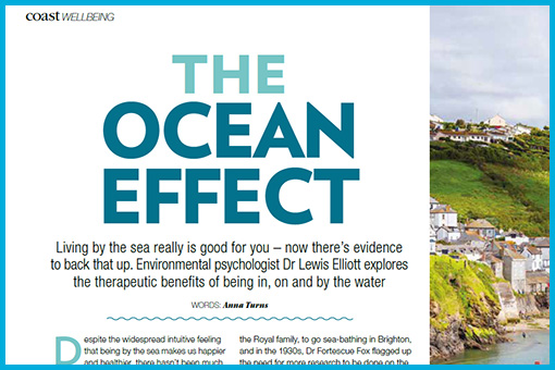 A screen shot of the coast article with the headline 'The Ocean Effect' shown